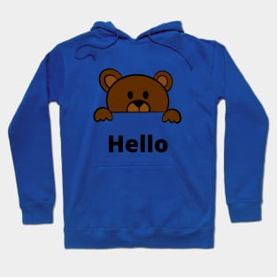 Cute hello Bear Brown Hoodie